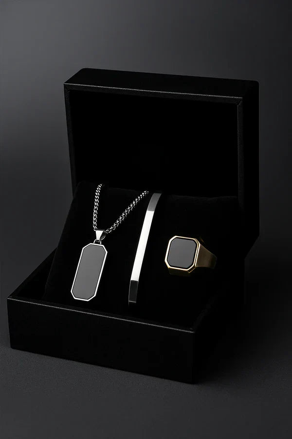 Black Onyx Trio – Premium Men’s Jewelry Gift Set Regular priceRs.2,599.00 Sale priceRs.1,599.00Sale