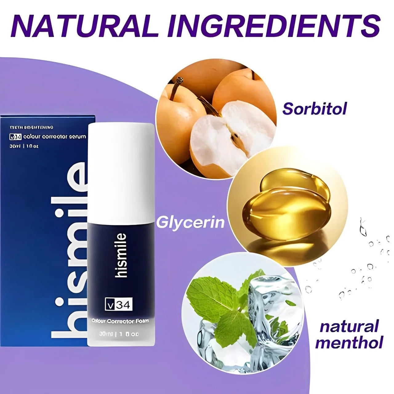 Hismile Advanced Purple Color Corrector Serum for Instant Teeth Whitening