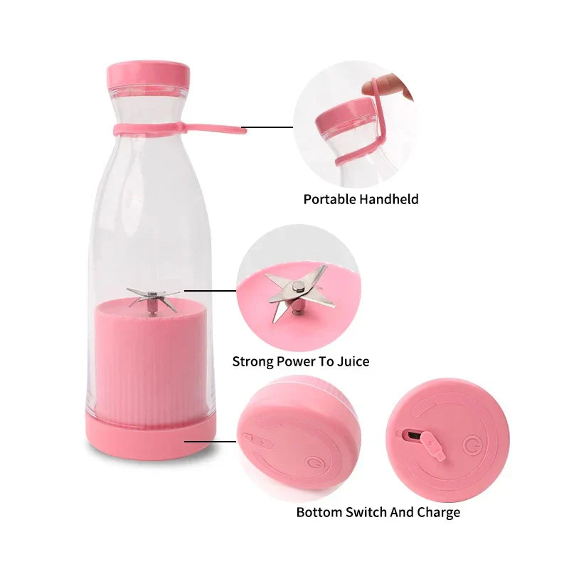 420 ML- Portable USB Rechargeable Juicer Mini Juice Extractor Household Juice in Pakistan